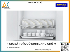 Kệ chén bát đĩa cố định dạng chữ V 2 tầng Eurogold EP180 - 800mm - Inox 304 